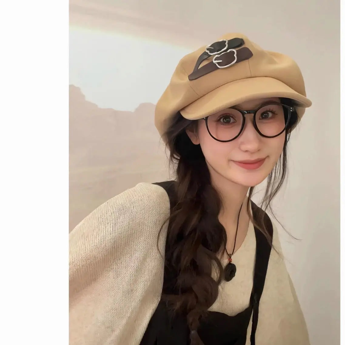 Cloud Hat For Women Autumn And Winter All-matching Small Face hercurva