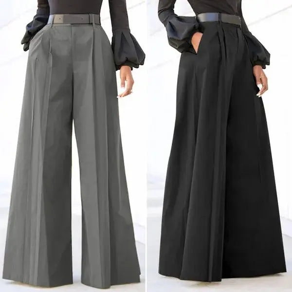 High Waist Wide Leg Trousers Bell-bottom Pants Fashion Elegant Party hercurva