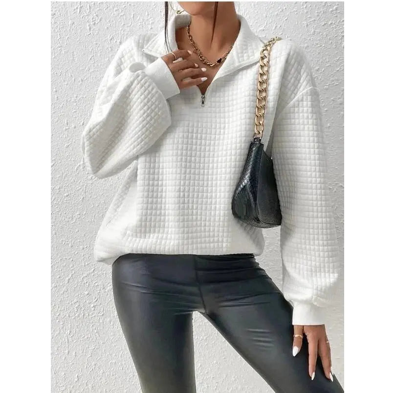 Fashion Solid Color Patchwork Sweater hercurva