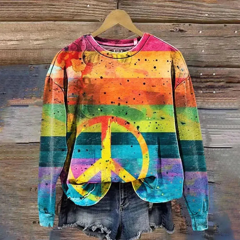 Women's Printed Drop-shoulder Sweater hercurva