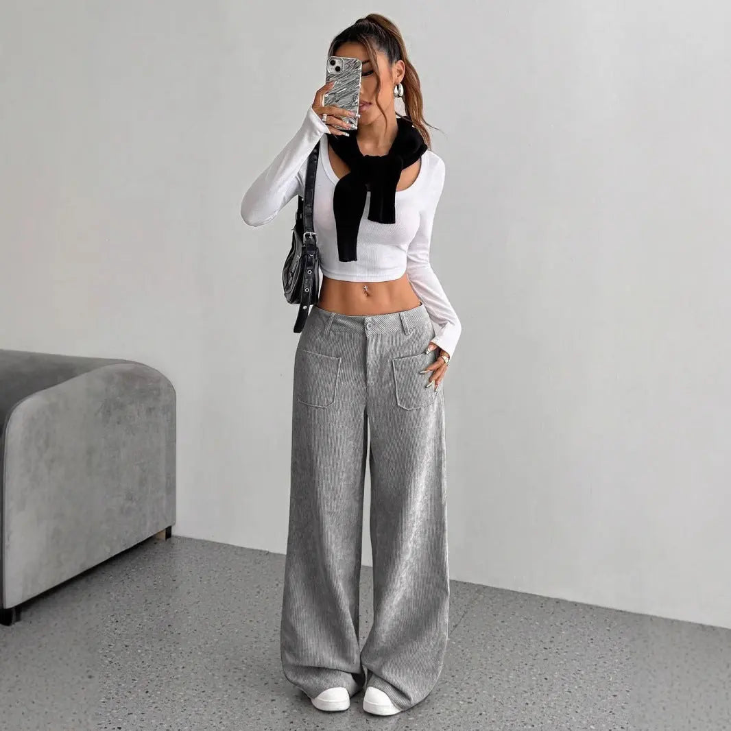 Corduroy Pants Women's Loose Fashion Casual Pants hercurva