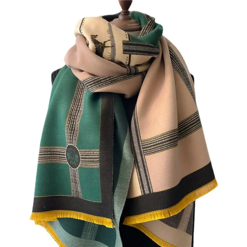 Women's Stitching Thickening Shawl Fashion hercurva
