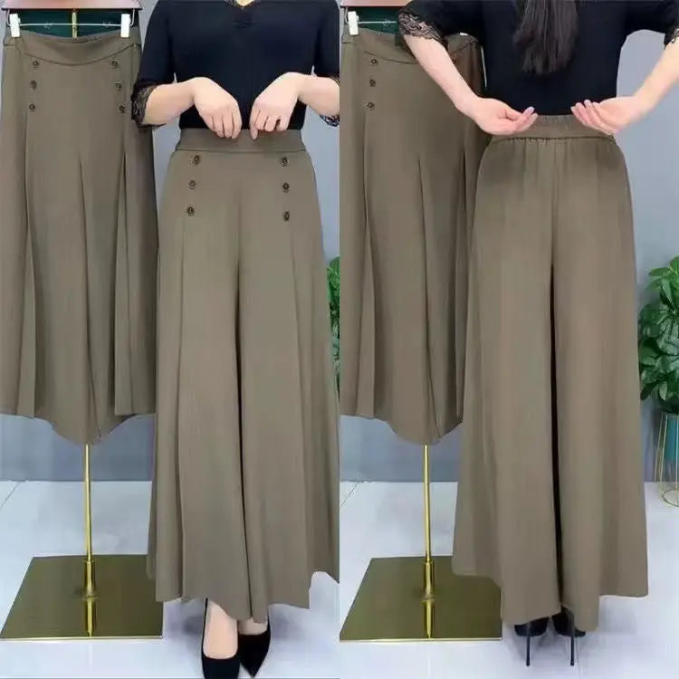 Women's Loose Fashion High Waist Thin Wide Leg Pants hercurva
