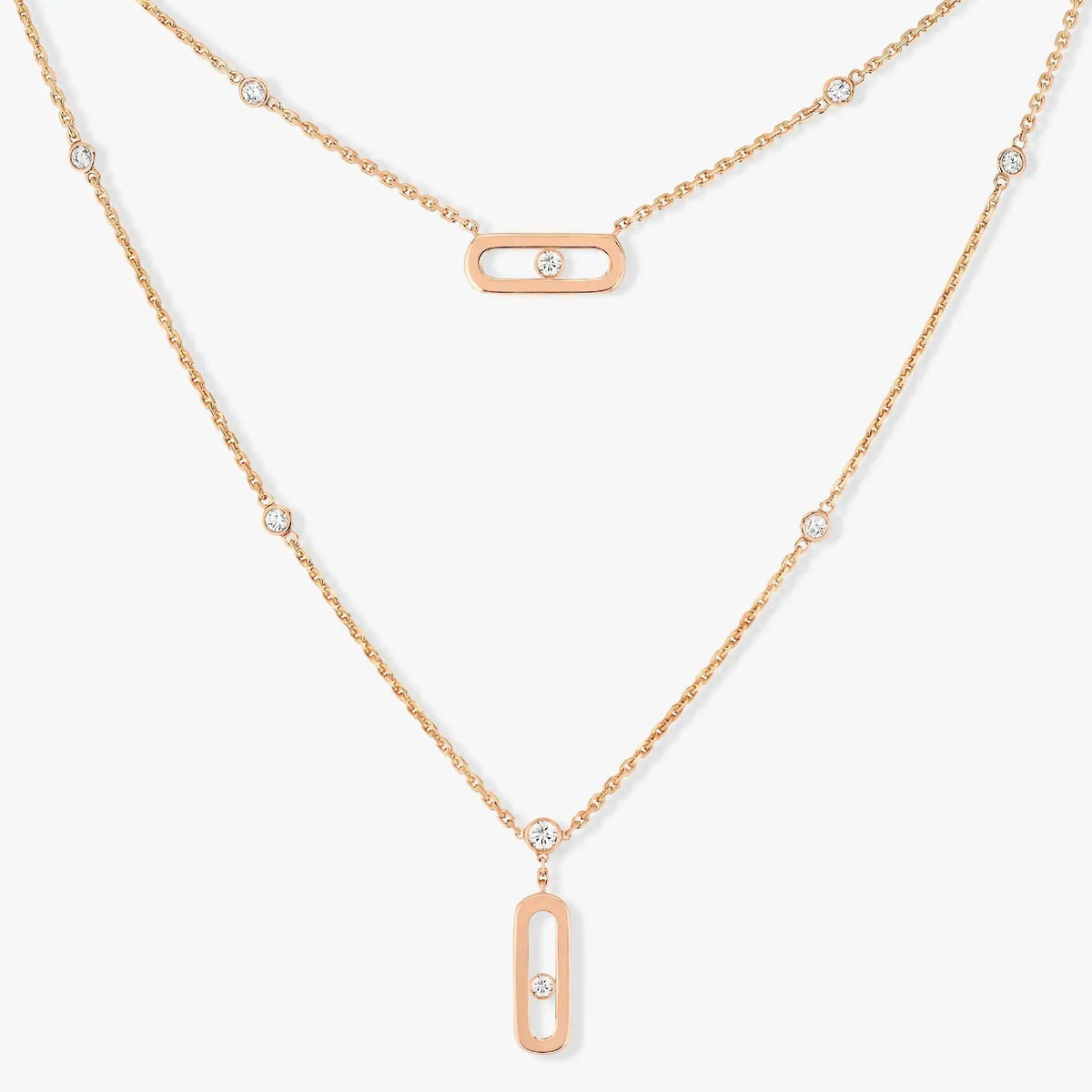 MOVE UNO 2 RANGS PAVED NECKLACE