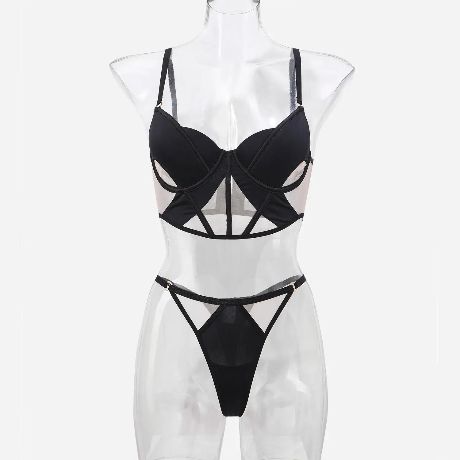 Glossy Mesh Hollow French Underwear Women hercurva
