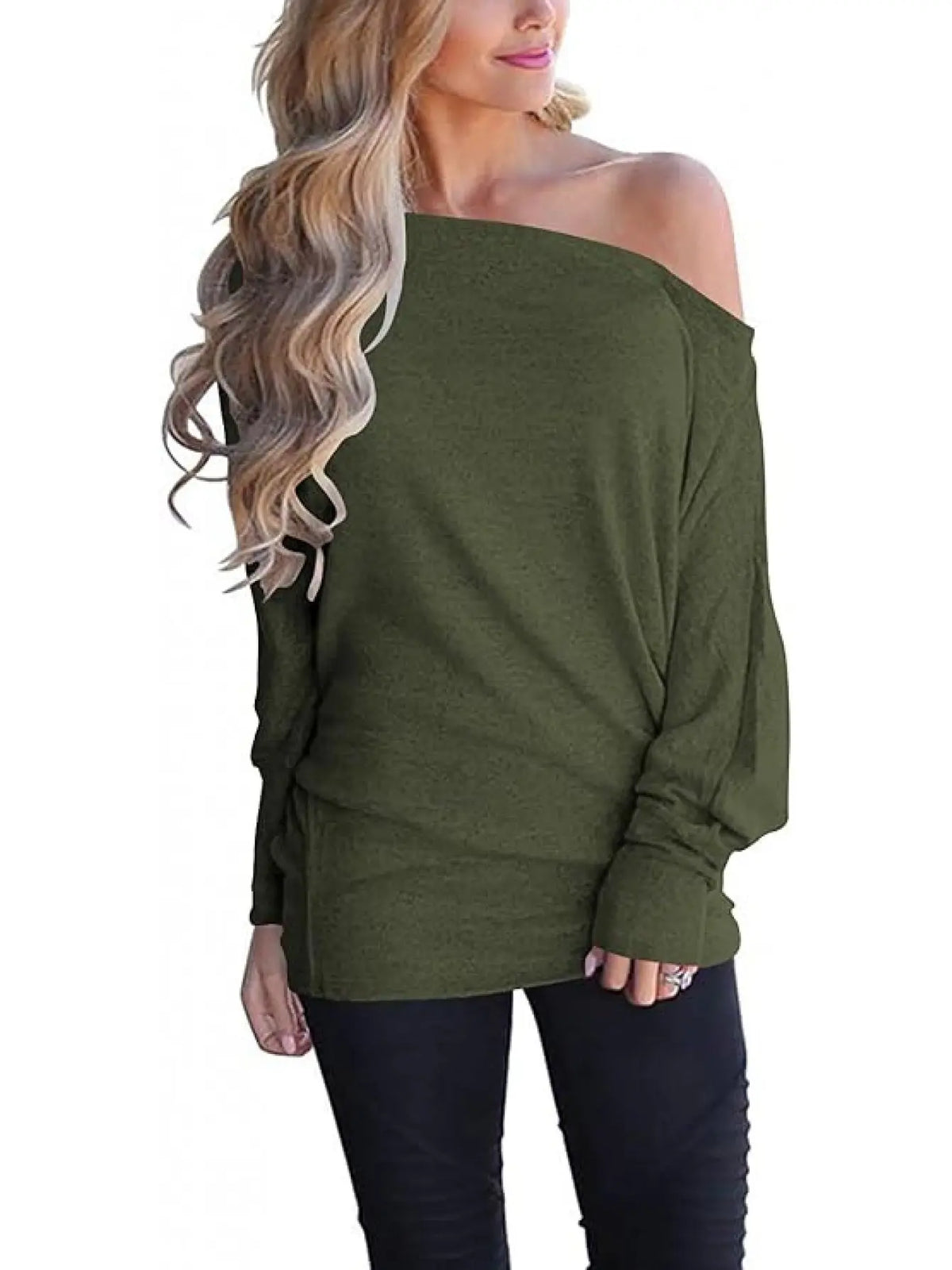 Women's Long-Sleeved T-Shirt Outer Solid Color Top hercurva