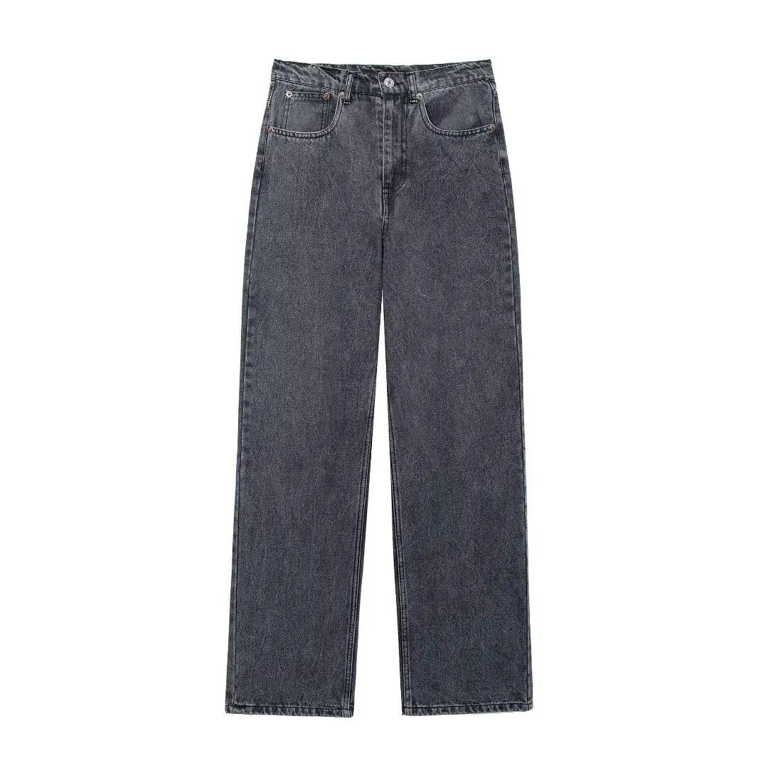 Women's Perforated Hole Decoration Loose Jeans hercurva