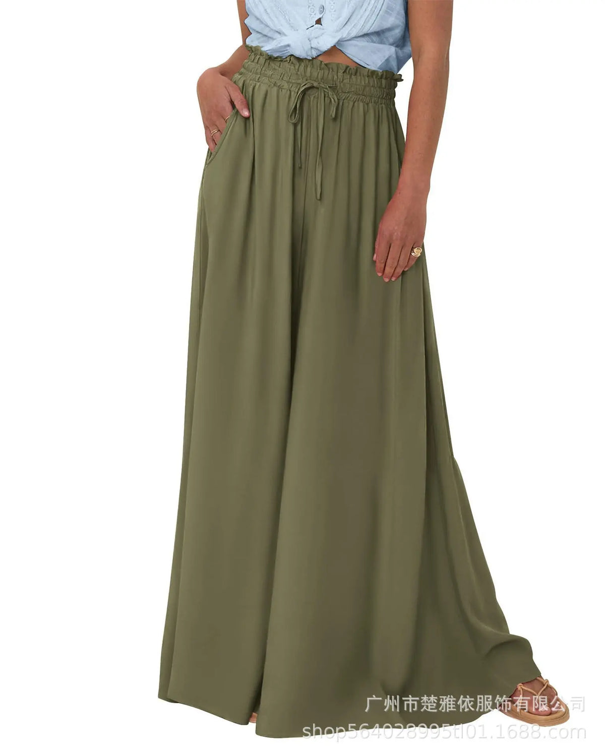 Women's High Waist Wide Leg Pants Casual Pants hercurva