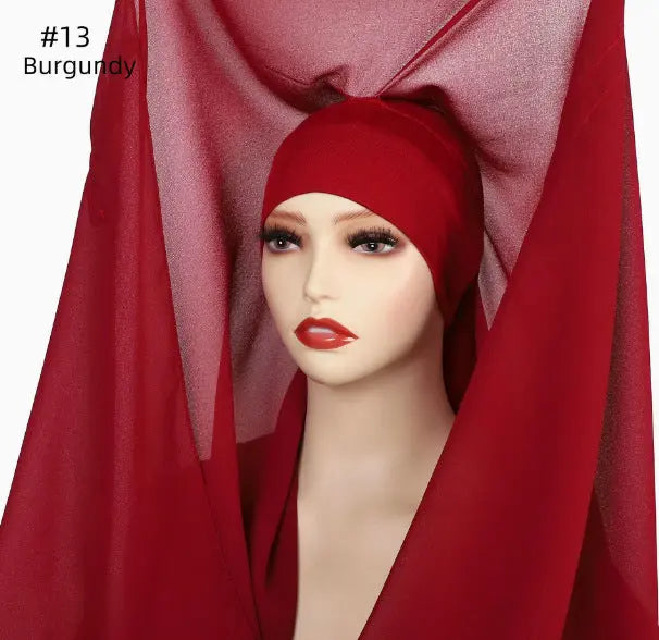 Lazy Chiffon Convenient Headscarf Magnetic Buckle Fixed hercurva