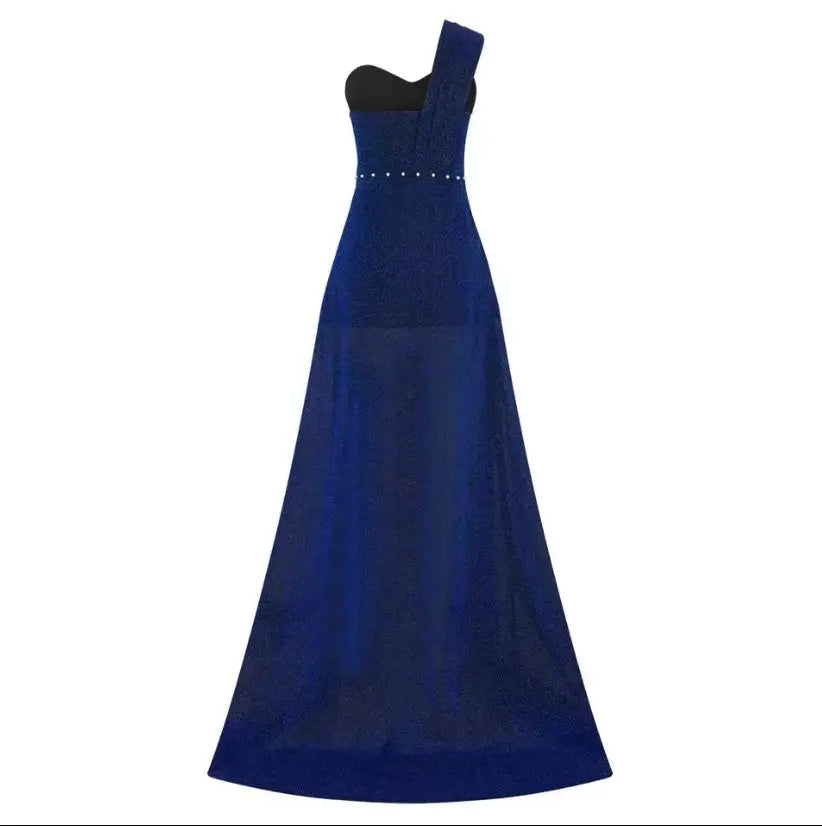 Women's Clothing One-shoulder Sleeveless Bronzing Split Dress hercurva