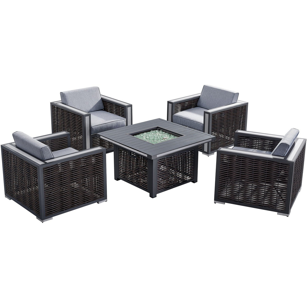 DekoLiving COP30902 Avola Outdoor Patio Set & Firepit