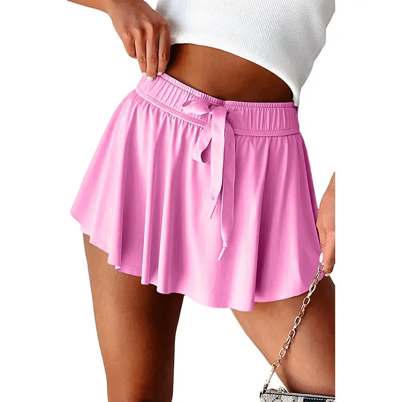 Minimal Versatile High Waist Pleating Lace-up Casual Shorts hercurva