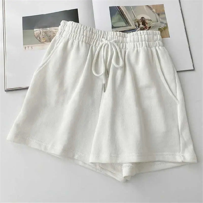 High Waist Loose Thin Versatile Wide Leg A-line Hot Pants hercurva