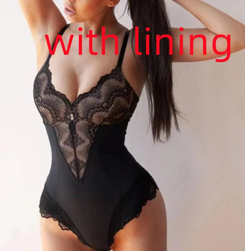 Lace Lace Stitching  Bodysuit Erotic Lingerie Women hercurva