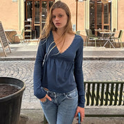 Pure Hot Girl Lace V-neck T-shirt hercurva