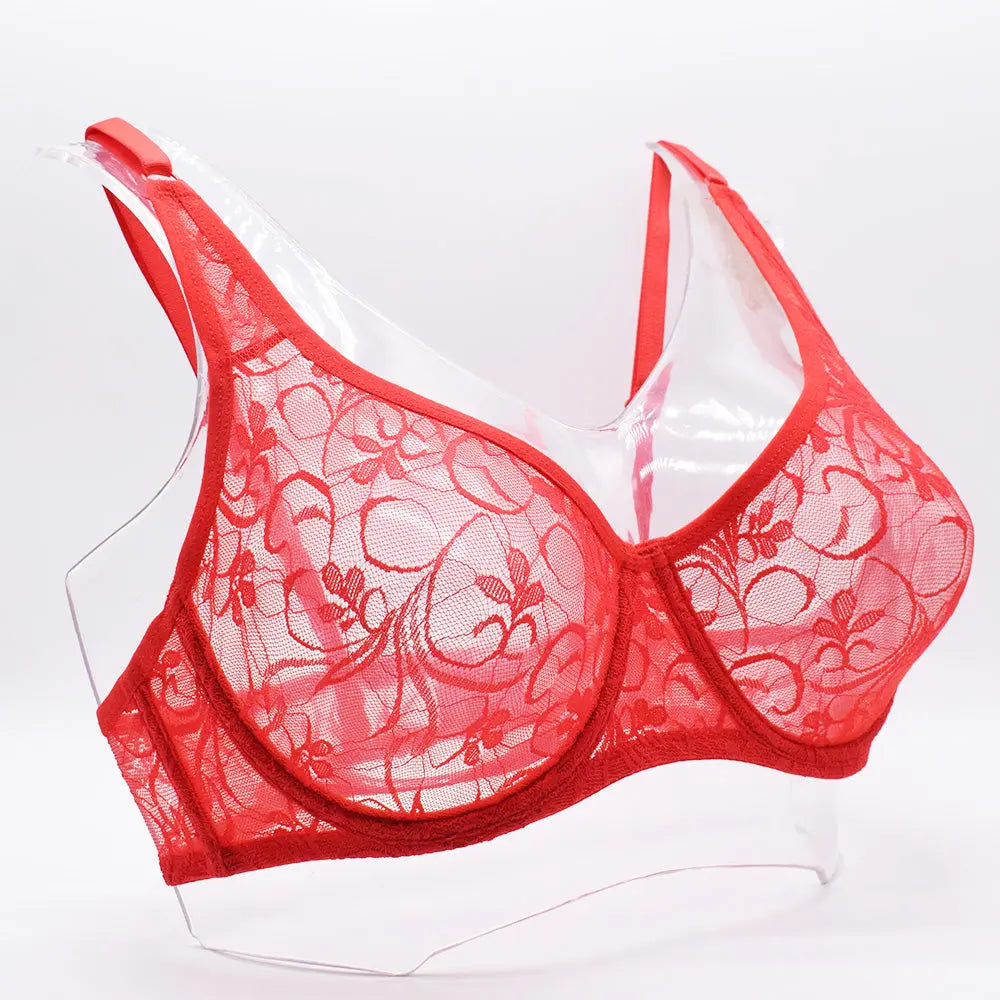 Plus Size Lace Bras For Women Underwired BH Hollow Out hercurva