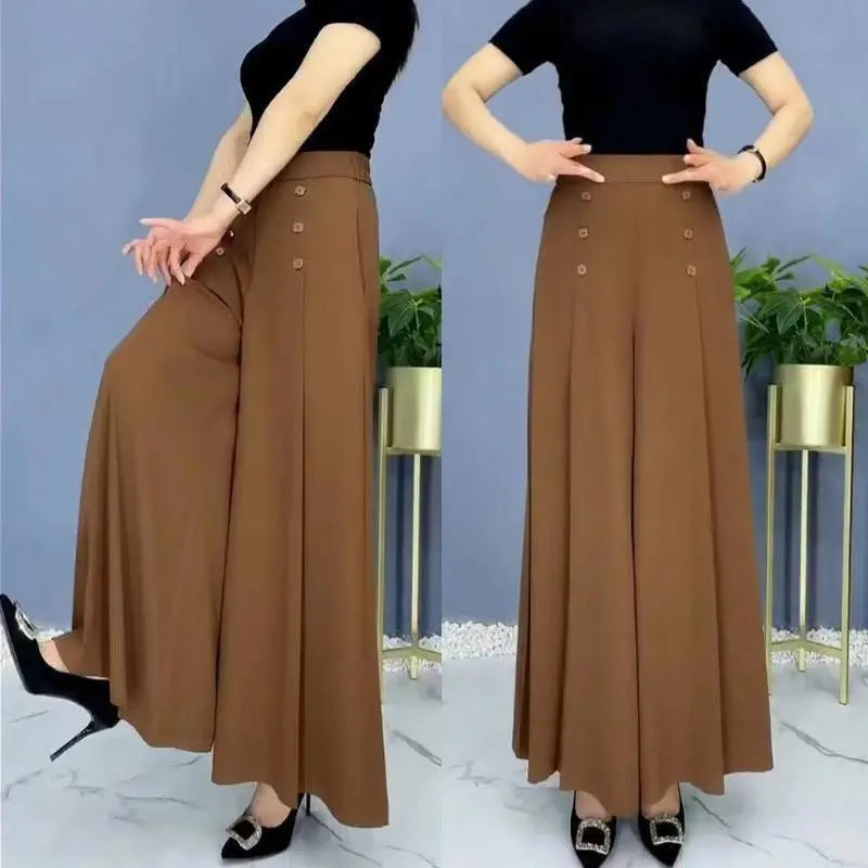 Women's Loose Fashion High Waist Thin Wide Leg Pants hercurva
