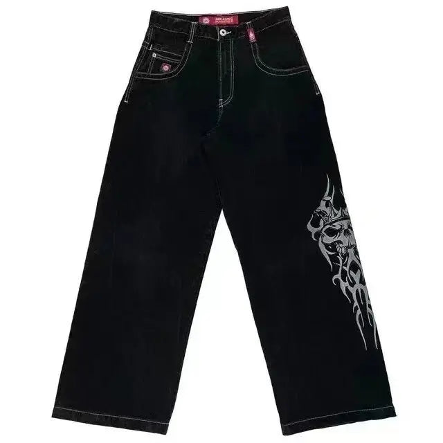 Men's American Retro Printed Washed Jeans hercurva