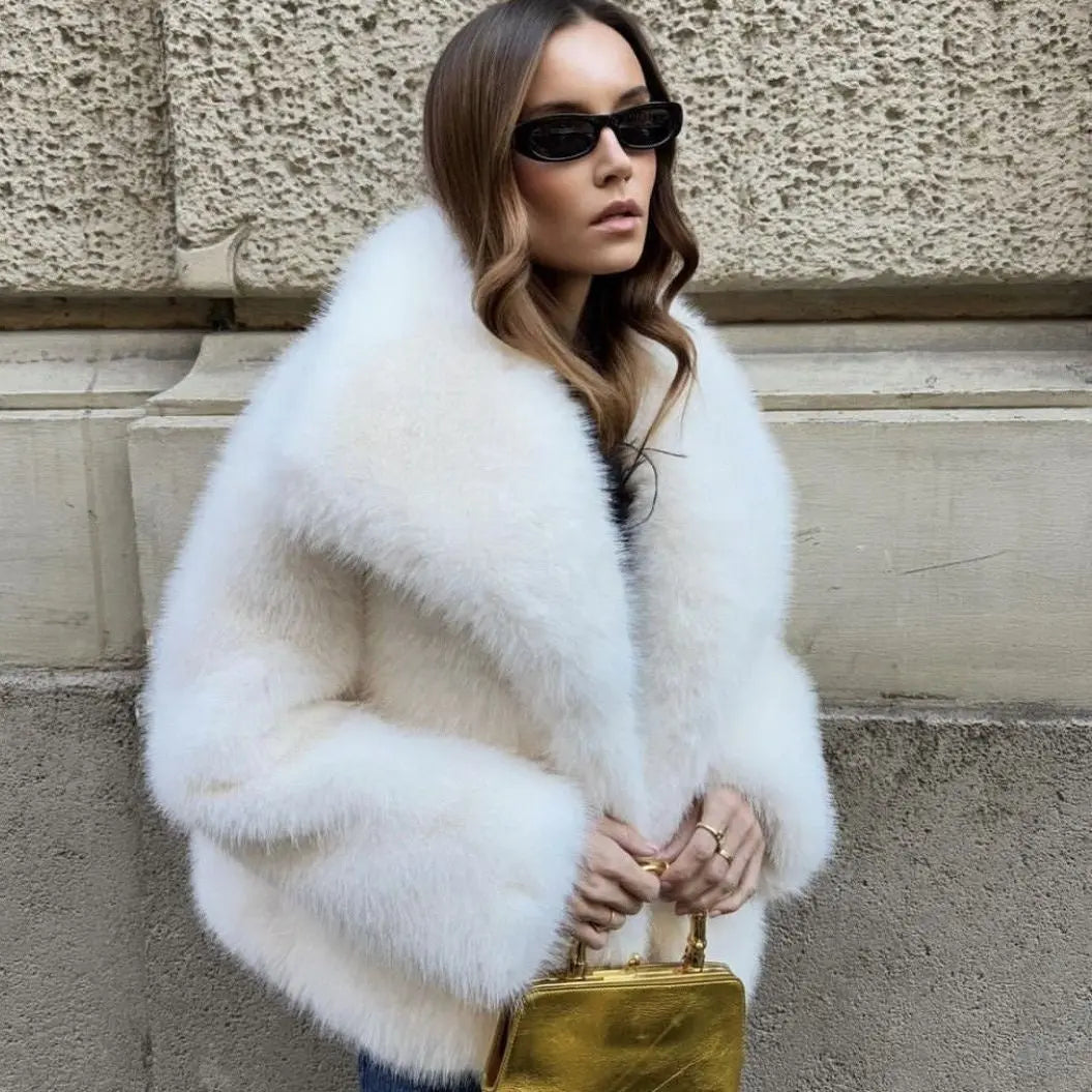 Faux Fur Coat Female Short Chic hercurva