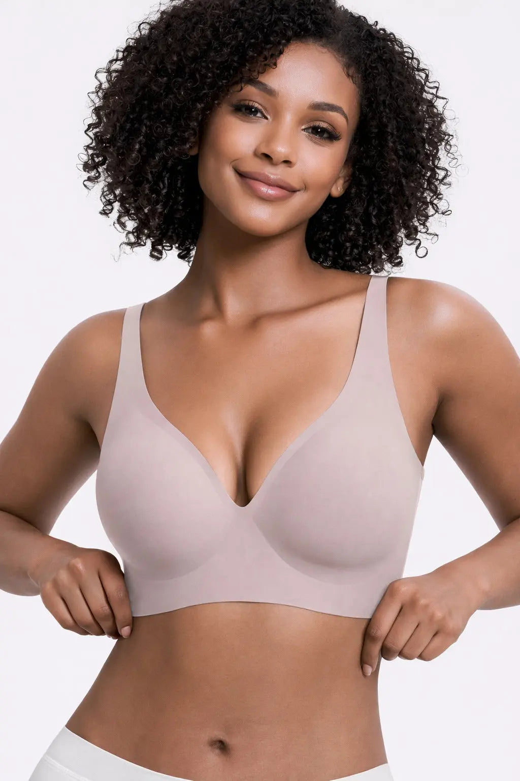 Jelly Wireless Womens Comfortable Wireless Bras Push Up Bralettes Seamless Tshirts Bras Deep V Everyday Bras hercurva