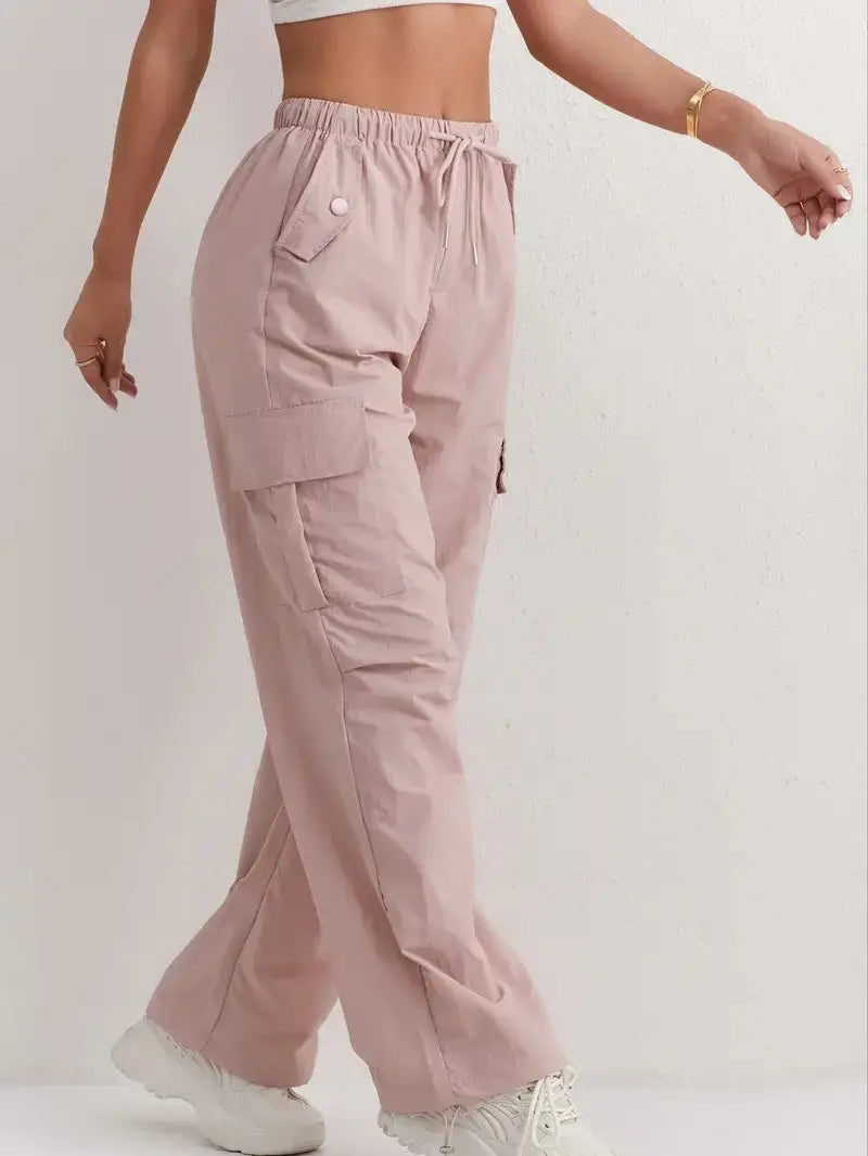 High Waist Drooping Quick-drying Leisure Wide Leg Track Pants hercurva