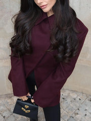 Burgundy Cross Placket Blazer hercurva