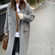 Women's Gray Woolen Plump Girls Loose All-match Coat hercurva