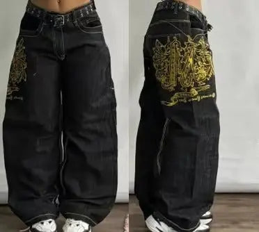 Men's American Retro Printed Washed Jeans hercurva