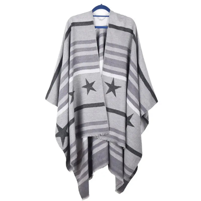 Cashmere Cape Split Shawl Air Conditioning Blanket hercurva