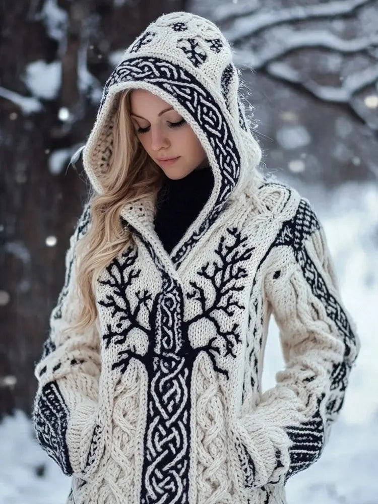 Women's Skin-friendly, Anti-pilling Knitted Cardigan With A Round Neckline, Loose Fit, And Long Length hercurva