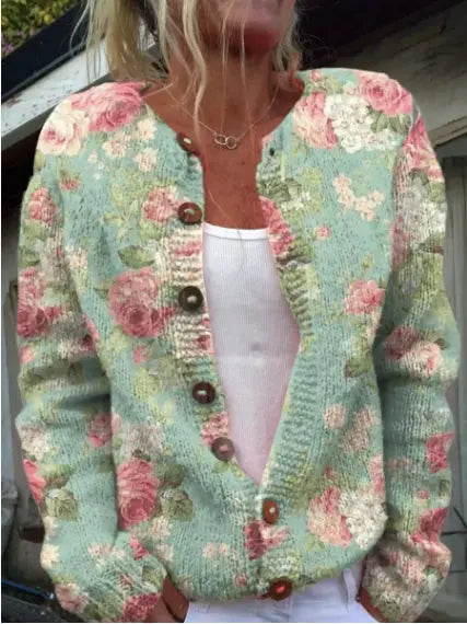 3D Digital Printing Cardigan Knitted Coat hercurva