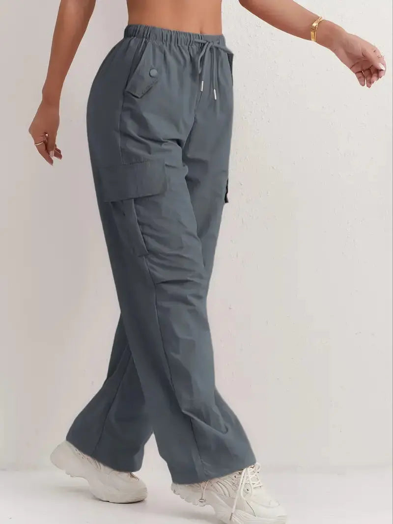 High Waist Drooping Quick-drying Leisure Wide Leg Track Pants hercurva