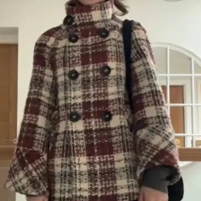Women's Thickened Classic Style Plaid Coat hercurva