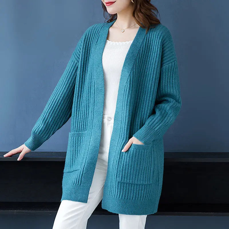 Loose Knitted Shawl Versatile Sweater Coat Women's hercurva