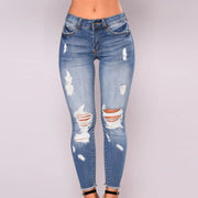 Women's Fashion Elastic Slim Fit Ripped Skinny Jeans hercurva