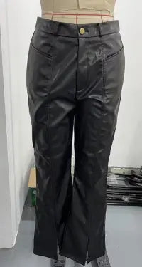Split Flared Leather Pants hercurva