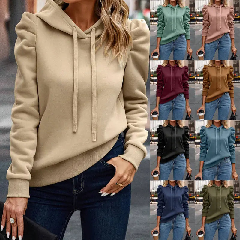 Solid Color Long-sleeved Casual Women's Top Sweater hercurva