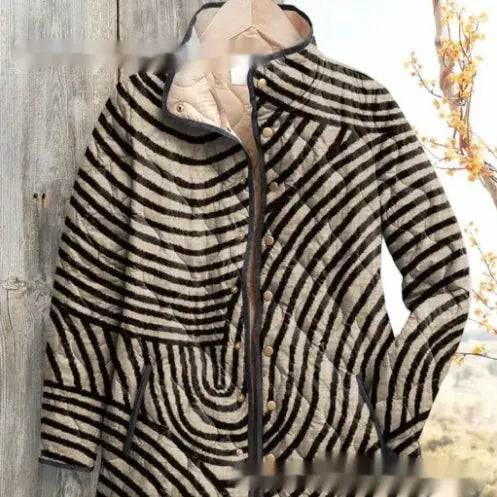 Autumn And Winter Button Pocket Cotton-padded Coat hercurva