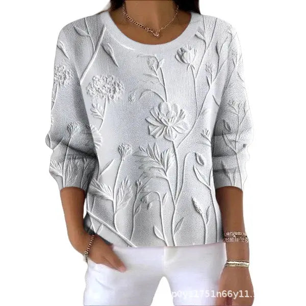 Sweet And Casual Women's Crew-neck Sweatshirt With Print hercurva