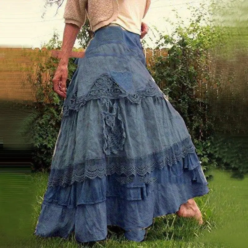 Women's Stitching Lace Large Swing Cake Skirt hercurva