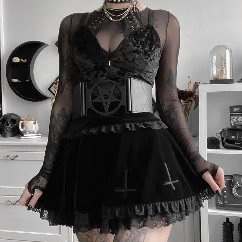 Lace Suede Skirt hercurva