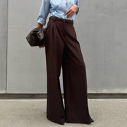 High Waist Mopping Commuter Draped Suit Pants hercurva