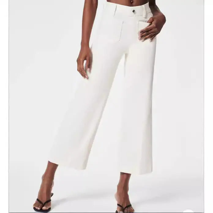 Cropped Style Wide Leg Women's Clothing Oversized Jeans, Shade Blue hercurva