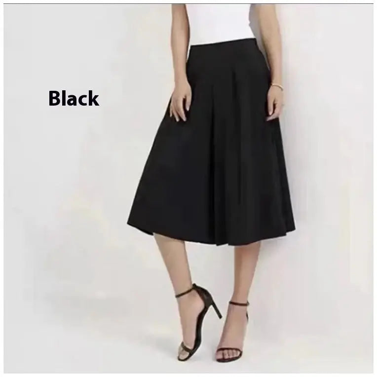 Slim And Casual High Waisted Printed Wide Leg Capris hercurva