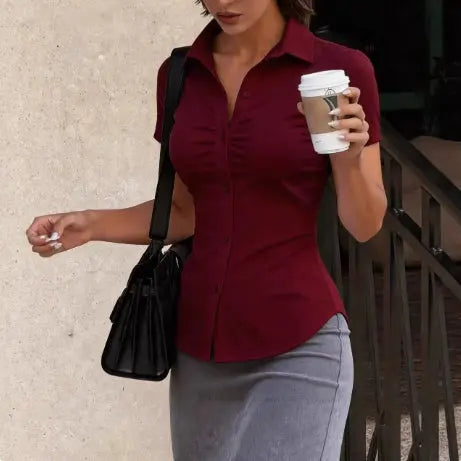 A Slim-fit Elegant White-collar Shirt hercurva