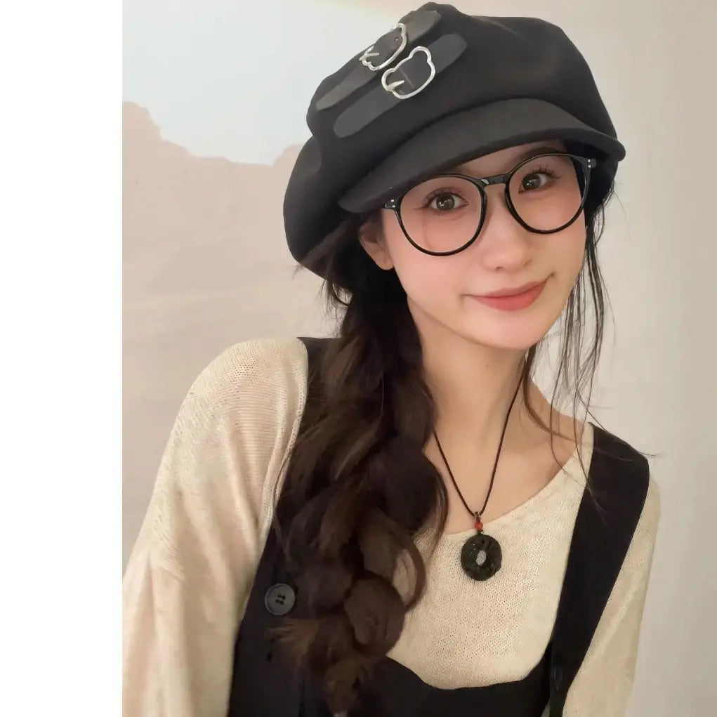 Cloud Hat For Women Autumn And Winter All-matching Small Face hercurva