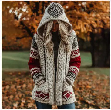 Women's Skin-friendly, Anti-pilling Knitted Cardigan With A Round Neckline, Loose Fit, And Long Length hercurva