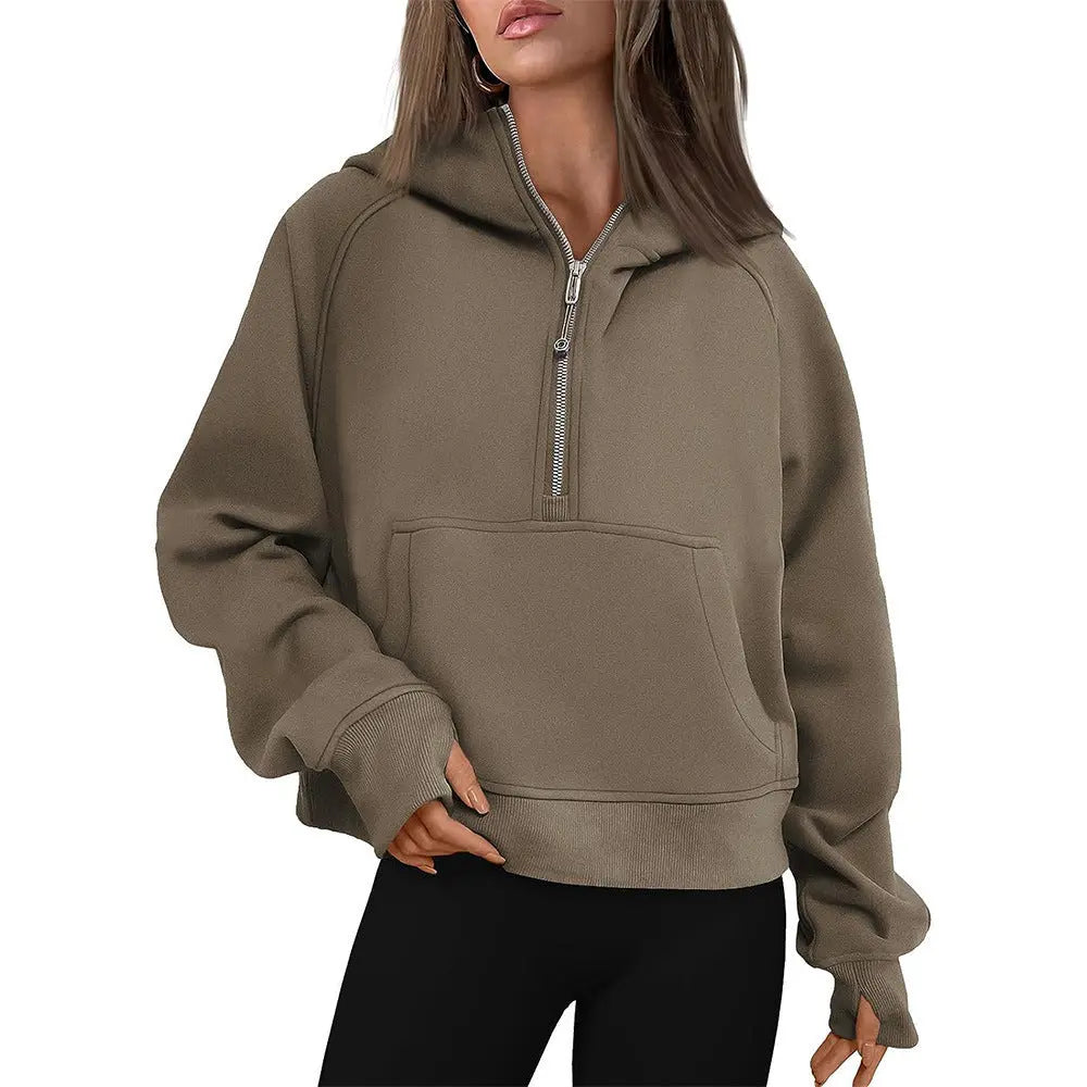 Fall Winter Hooded Zipper Thickening Sweater hercurva