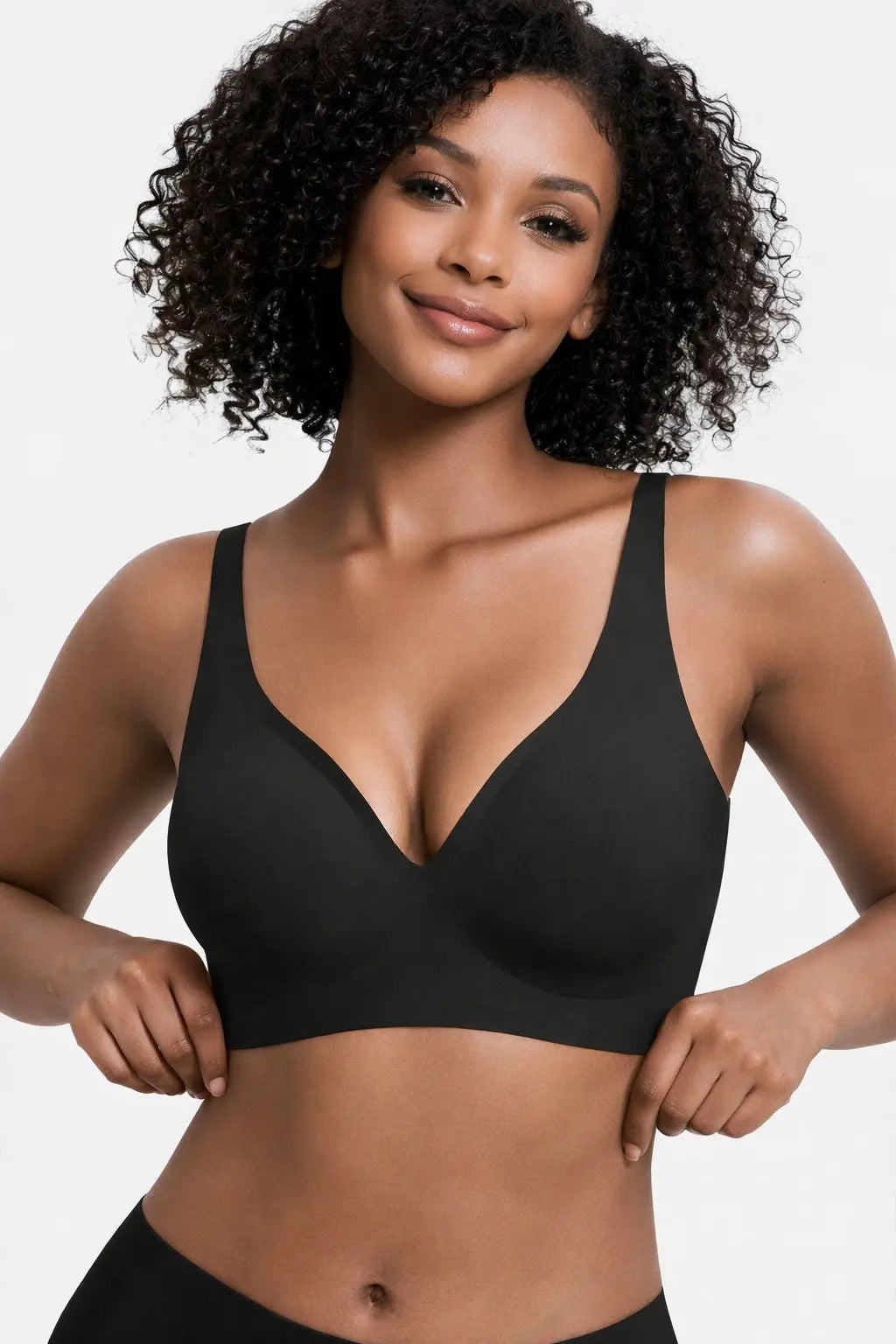 Jelly Wireless Womens Comfortable Wireless Bras Push Up Bralettes Seamless Tshirts Bras Deep V Everyday Bras hercurva
