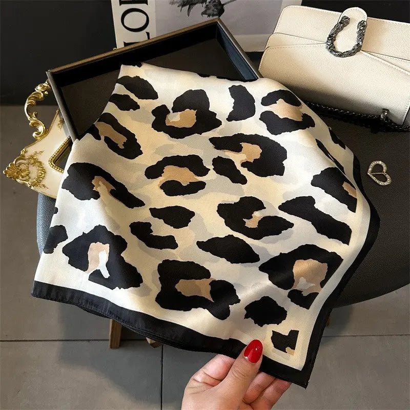 Artificial Silk Striped High-grade Korean Style Stylish Beach Arm Bag Silk Scarf hercurva